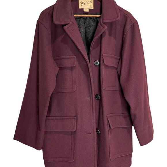 Women's Vintage Woolrich Purple Wool Peacoat - Size Medium - Picture 1 of 5
